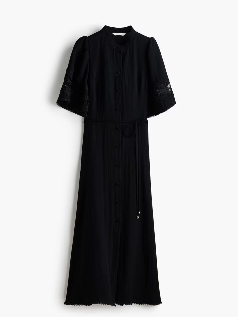 CRINKLED DRESS WITH EYELET EMBROIDERY